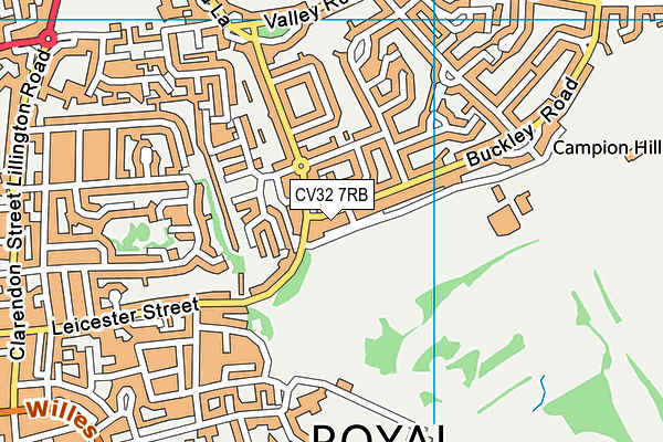 CV32 7RB map - OS VectorMap District (Ordnance Survey)