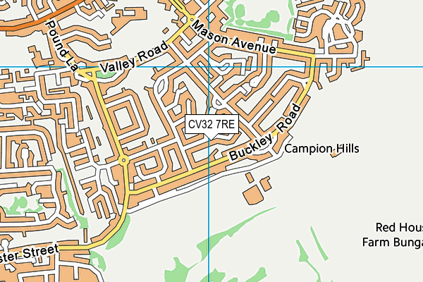 CV32 7RE map - OS VectorMap District (Ordnance Survey)