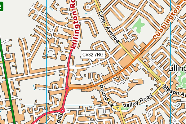 CV32 7RG map - OS VectorMap District (Ordnance Survey)