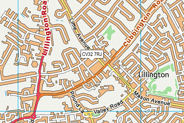 CV32 7RJ map - OS VectorMap District (Ordnance Survey)