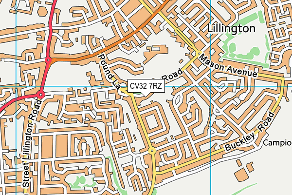CV32 7RZ map - OS VectorMap District (Ordnance Survey)