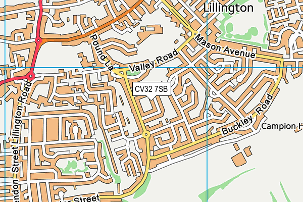 CV32 7SB map - OS VectorMap District (Ordnance Survey)