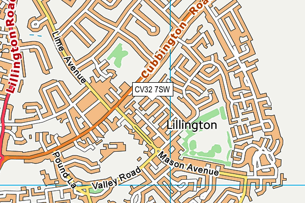 CV32 7SW map - OS VectorMap District (Ordnance Survey)