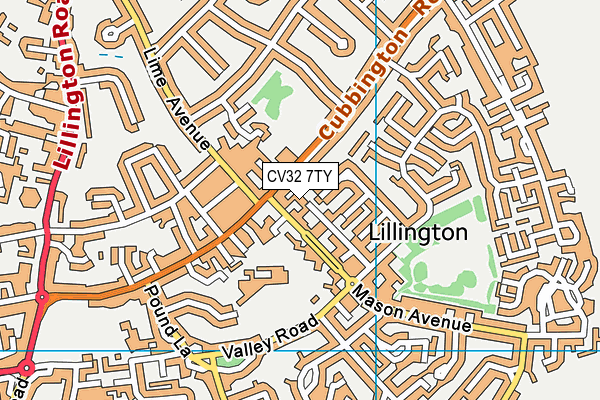CV32 7TY map - OS VectorMap District (Ordnance Survey)