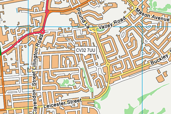 CV32 7UU map - OS VectorMap District (Ordnance Survey)