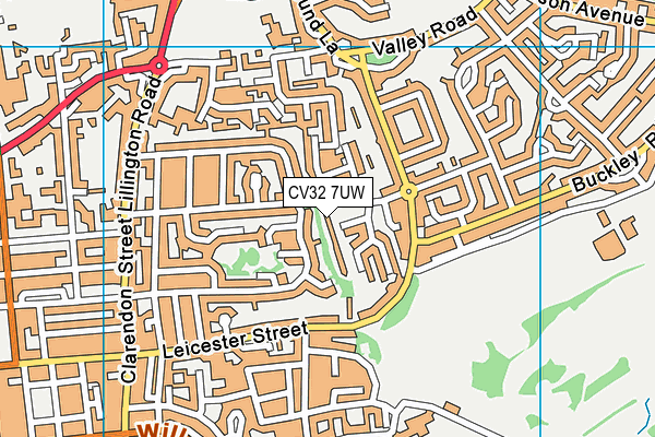 CV32 7UW map - OS VectorMap District (Ordnance Survey)