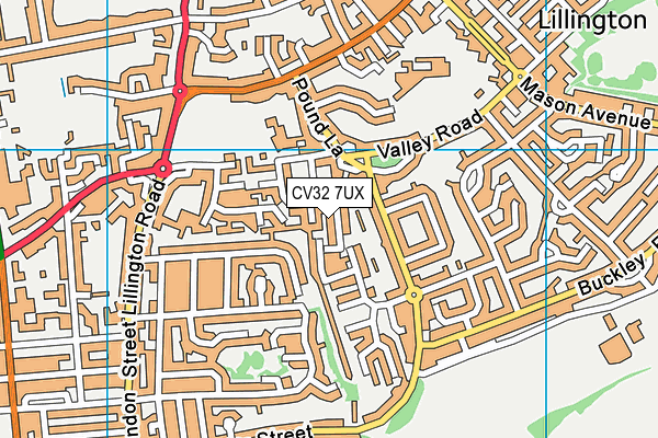 CV32 7UX map - OS VectorMap District (Ordnance Survey)