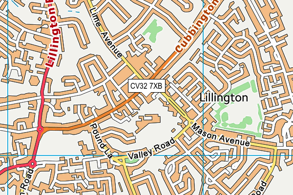 CV32 7XB map - OS VectorMap District (Ordnance Survey)