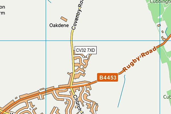 CV32 7XD map - OS VectorMap District (Ordnance Survey)