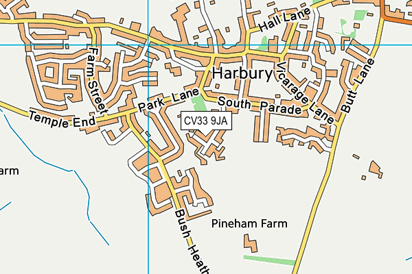 Harbury Playing Fields map (CV33 9JA) - OS VectorMap District (Ordnance Survey)