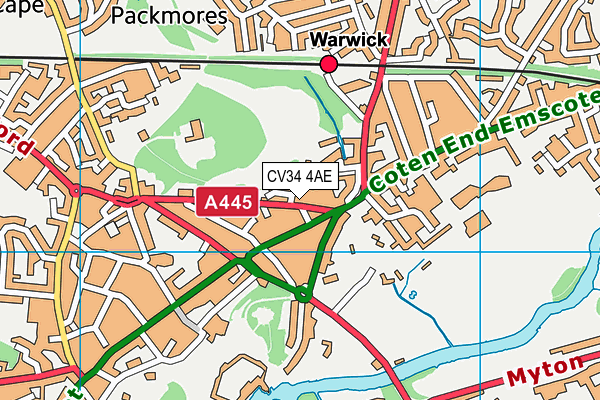 CV34 4AE map - OS VectorMap District (Ordnance Survey)