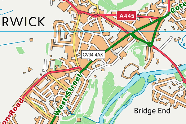 CV34 4AX map - OS VectorMap District (Ordnance Survey)