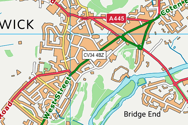 CV34 4BZ map - OS VectorMap District (Ordnance Survey)