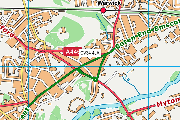 CV34 4JA map - OS VectorMap District (Ordnance Survey)