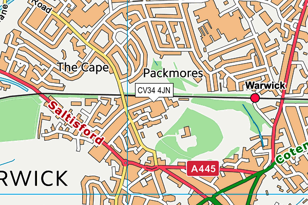 Fitness Worx (Warwick) map (CV34 4JN) - OS VectorMap District (Ordnance Survey)