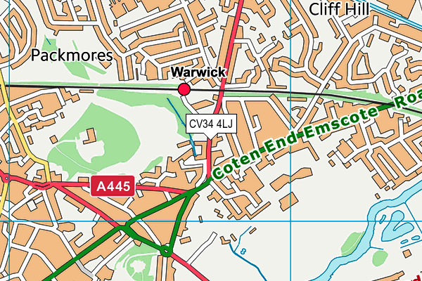 Warwick Nursery School map (CV34 4LJ) - OS VectorMap District (Ordnance Survey)