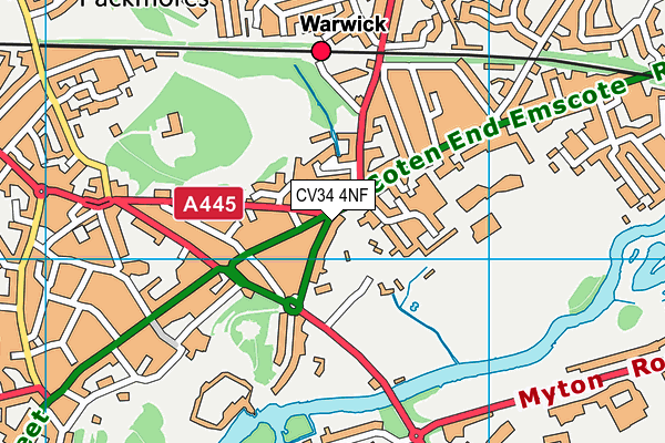 CV34 4NF map - OS VectorMap District (Ordnance Survey)