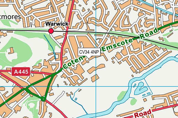Coten End Primary School map (CV34 4NP) - OS VectorMap District (Ordnance Survey)