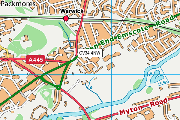 CV34 4NW map - OS VectorMap District (Ordnance Survey)