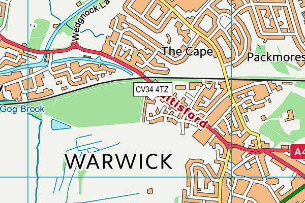 CV34 4TZ map - OS VectorMap District (Ordnance Survey)