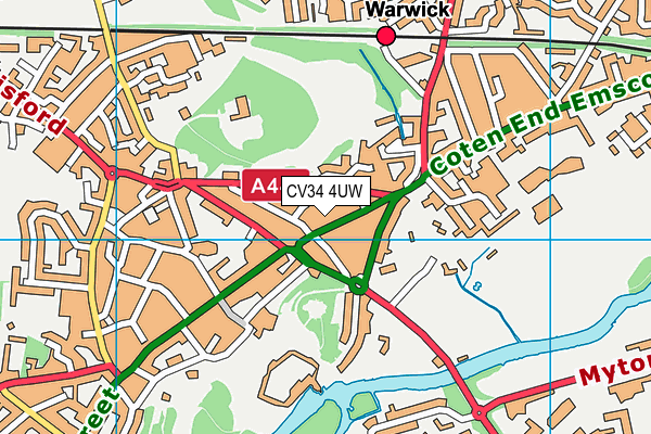 CV34 4UW map - OS VectorMap District (Ordnance Survey)
