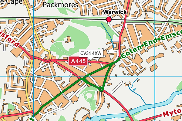 CV34 4XW map - OS VectorMap District (Ordnance Survey)