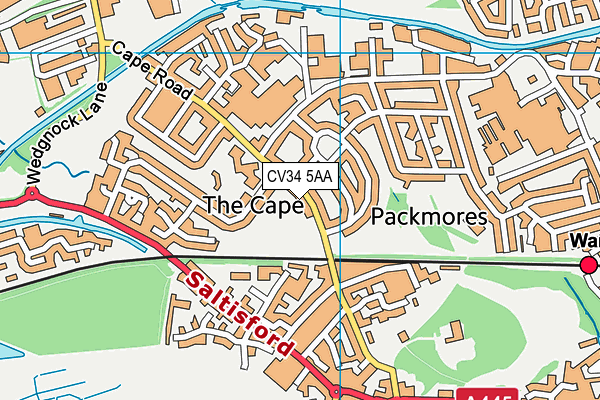 CV34 5AA map - OS VectorMap District (Ordnance Survey)