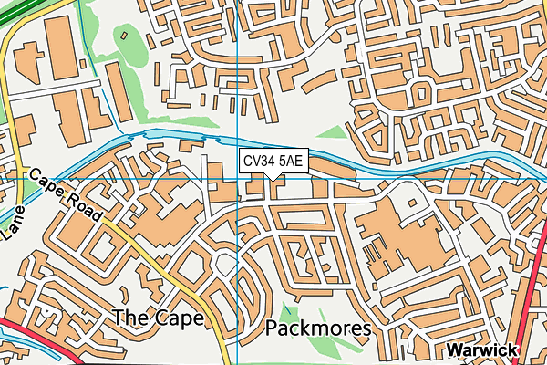 CV34 5AE map - OS VectorMap District (Ordnance Survey)