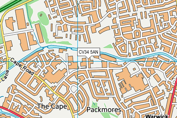 CV34 5AN map - OS VectorMap District (Ordnance Survey)