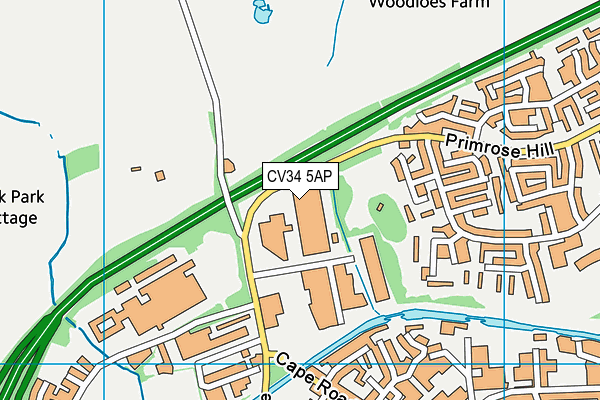 CV34 5AP map - OS VectorMap District (Ordnance Survey)