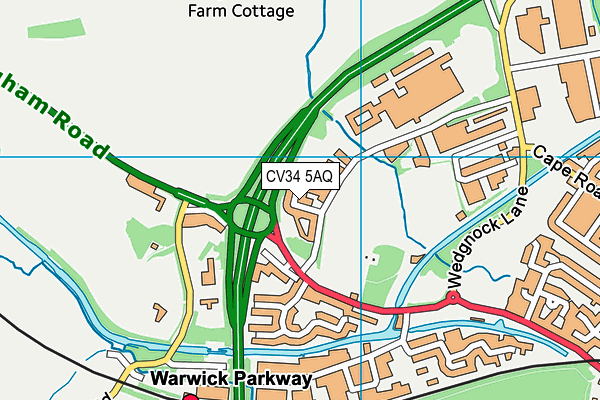 CV34 5AQ map - OS VectorMap District (Ordnance Survey)