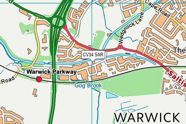 CV34 5AR map - OS VectorMap District (Ordnance Survey)