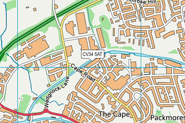CV34 5AT map - OS VectorMap District (Ordnance Survey)