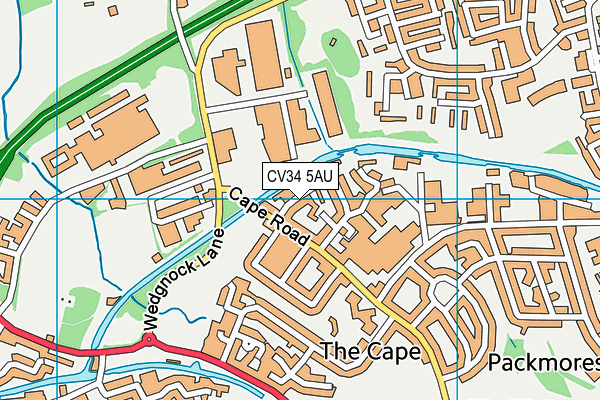 CV34 5AU map - OS VectorMap District (Ordnance Survey)