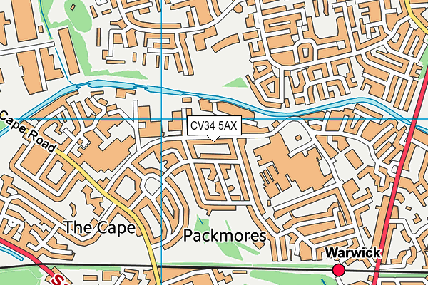 CV34 5AX map - OS VectorMap District (Ordnance Survey)