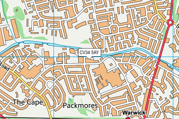 CV34 5AY map - OS VectorMap District (Ordnance Survey)