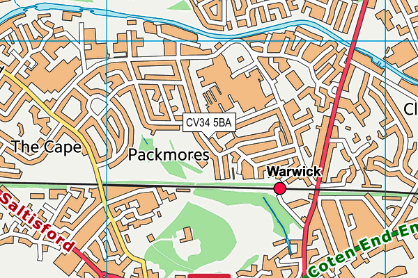 CV34 5BA map - OS VectorMap District (Ordnance Survey)