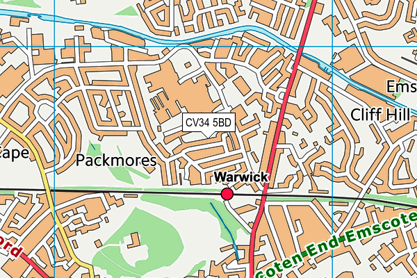 CV34 5BD map - OS VectorMap District (Ordnance Survey)