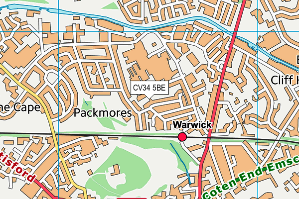 CV34 5BE map - OS VectorMap District (Ordnance Survey)