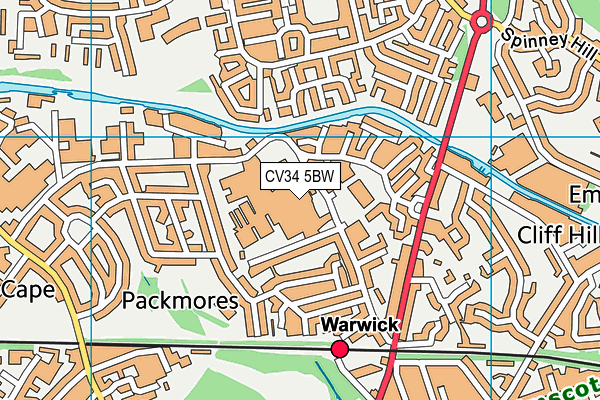 CV34 5BW map - OS VectorMap District (Ordnance Survey)