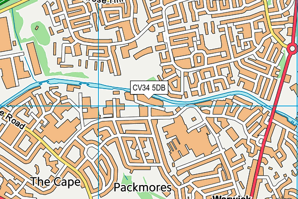 CV34 5DB map - OS VectorMap District (Ordnance Survey)