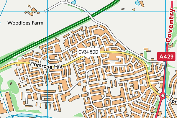 CV34 5DD map - OS VectorMap District (Ordnance Survey)