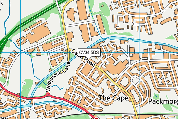 CV34 5DS map - OS VectorMap District (Ordnance Survey)
