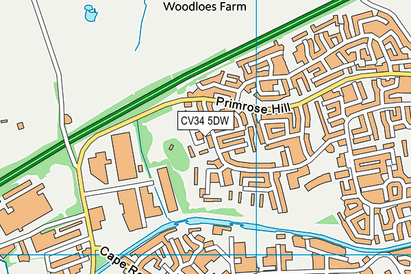 CV34 5DW map - OS VectorMap District (Ordnance Survey)