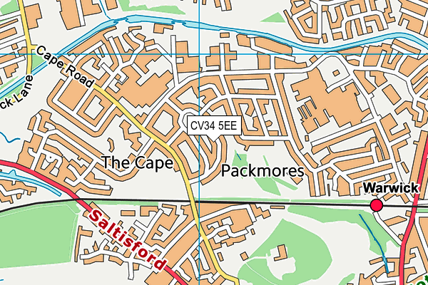 CV34 5EE map - OS VectorMap District (Ordnance Survey)