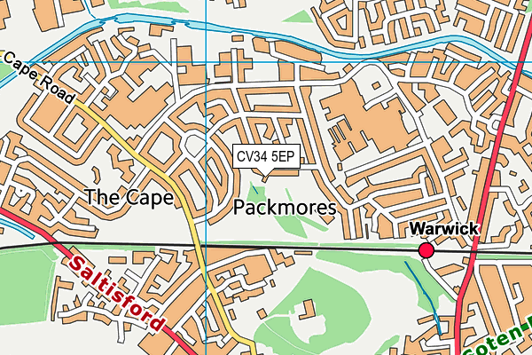 CV34 5EP map - OS VectorMap District (Ordnance Survey)