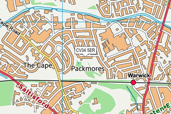 CV34 5ER map - OS VectorMap District (Ordnance Survey)