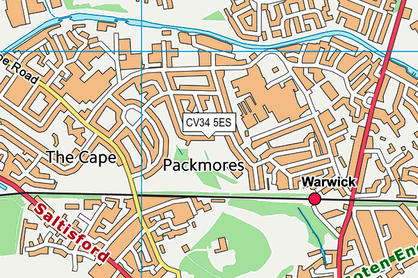 CV34 5ES map - OS VectorMap District (Ordnance Survey)