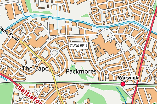 CV34 5EU map - OS VectorMap District (Ordnance Survey)