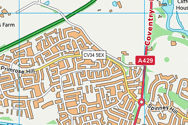 CV34 5EX map - OS VectorMap District (Ordnance Survey)
